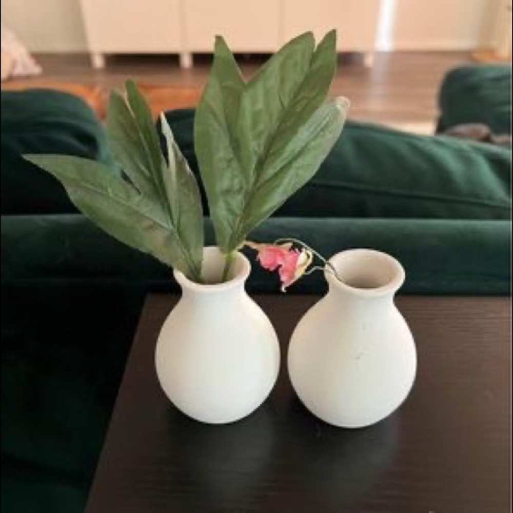 Set of Two Earthenware Bud Vases, Great for a DIY!